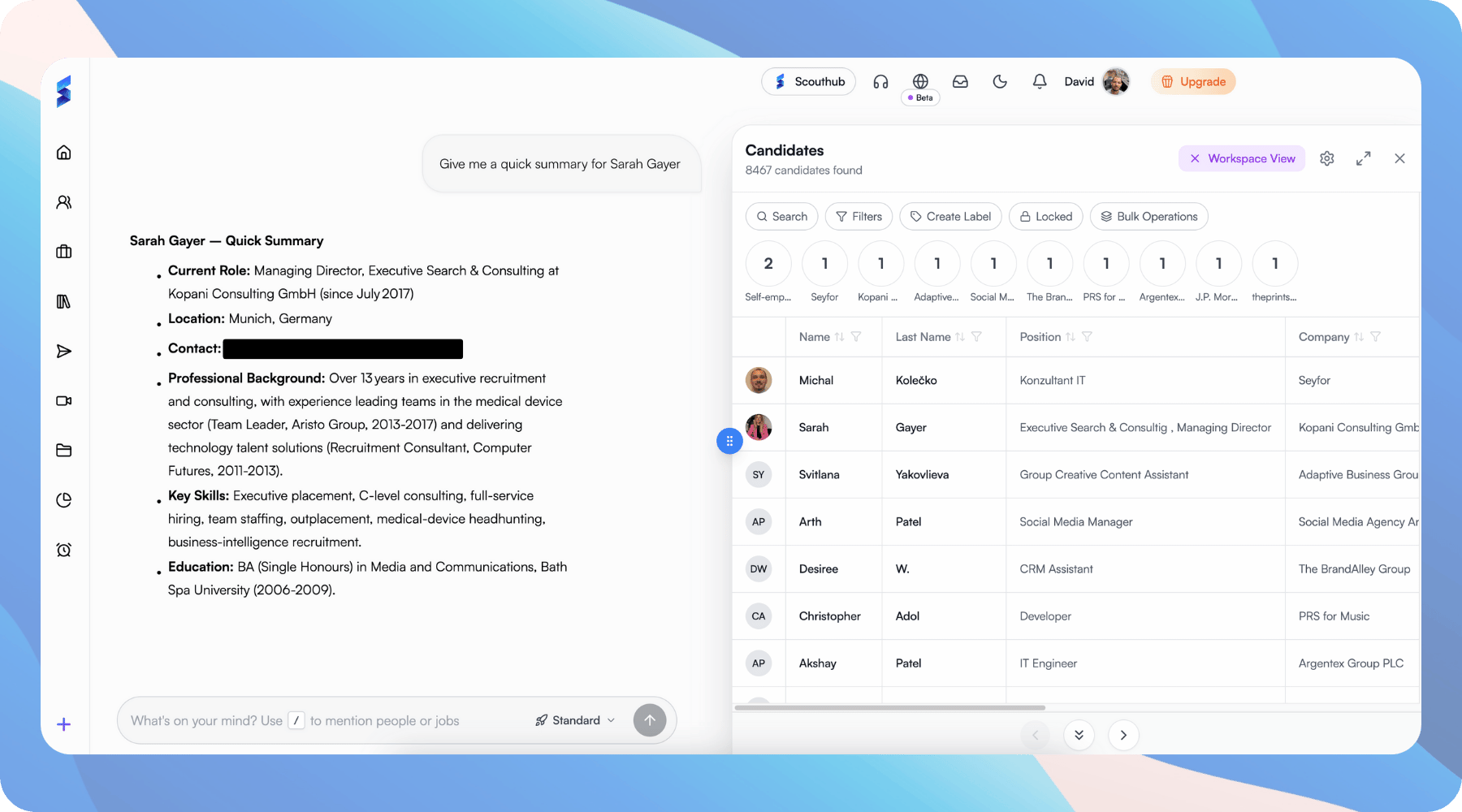 Talent Pool Interface